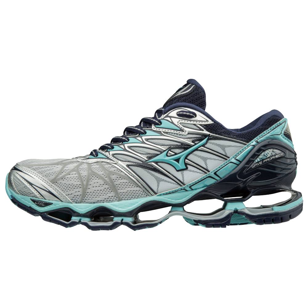 Zapatillas Running Mizuno Wave Prophecy 7 Mujer Plateadas/Turquesa Claro Gris Comprar XFKW-21947